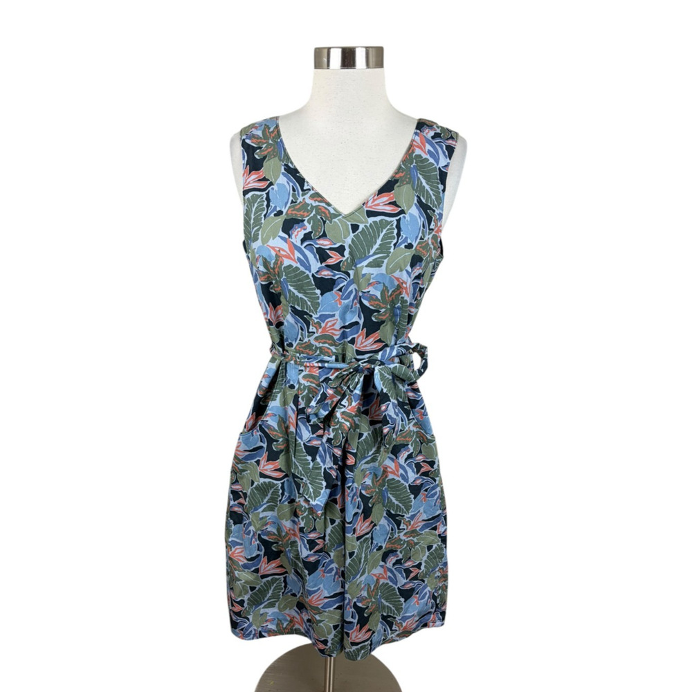 LL Bean NEW Poplin Signature Dress 6 Floral Vacation Summer Belted Pockets